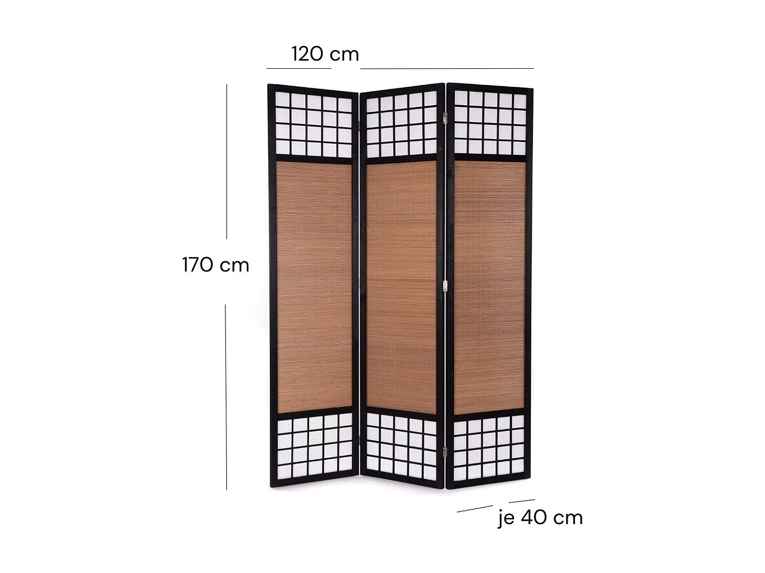 PARAVENT Osaka 3 pièces. Bambou, papier de riz