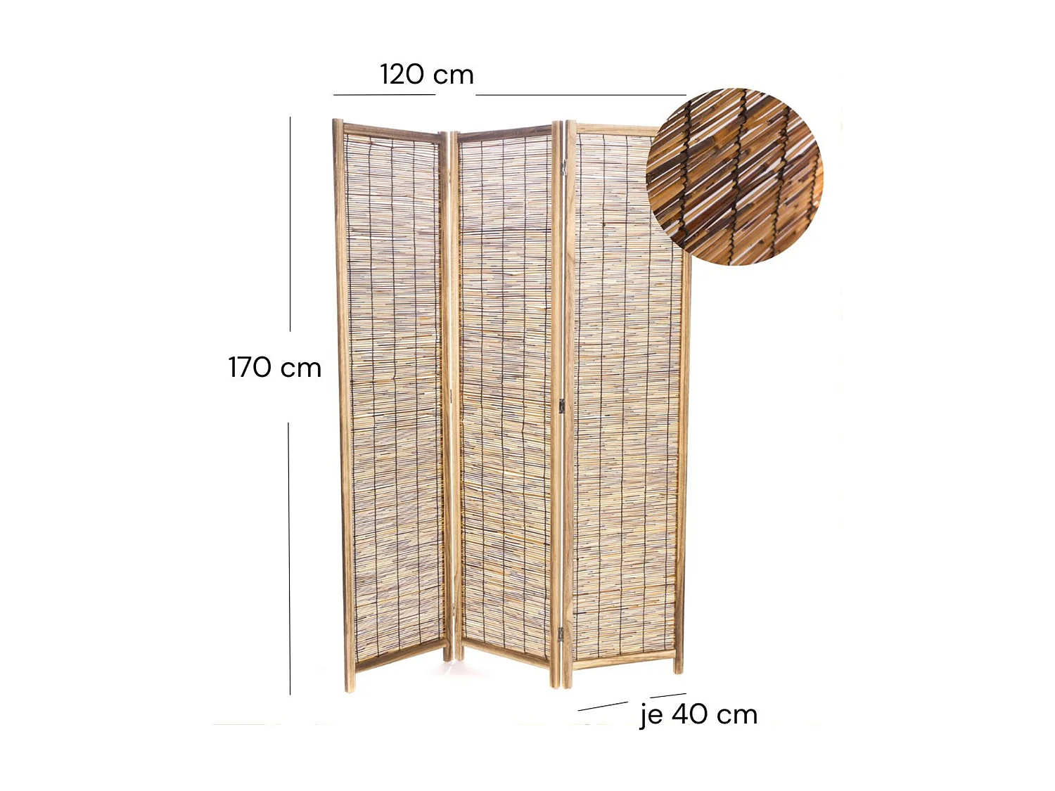 PARAVENT Viva 3 pièces. roseau