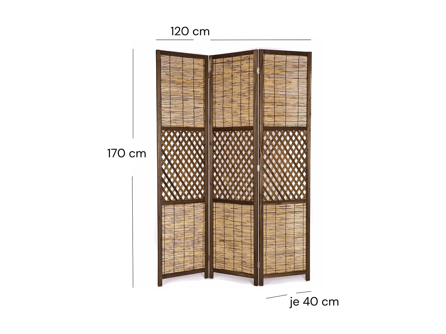 RAUMTEILER  Ambiente 3-tlg. Bambus braun