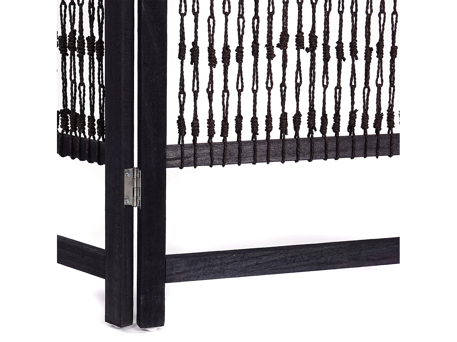 PARAVENT Cosmo 3 pièces. 166x121 cm, bois, fil solide noué schwarz