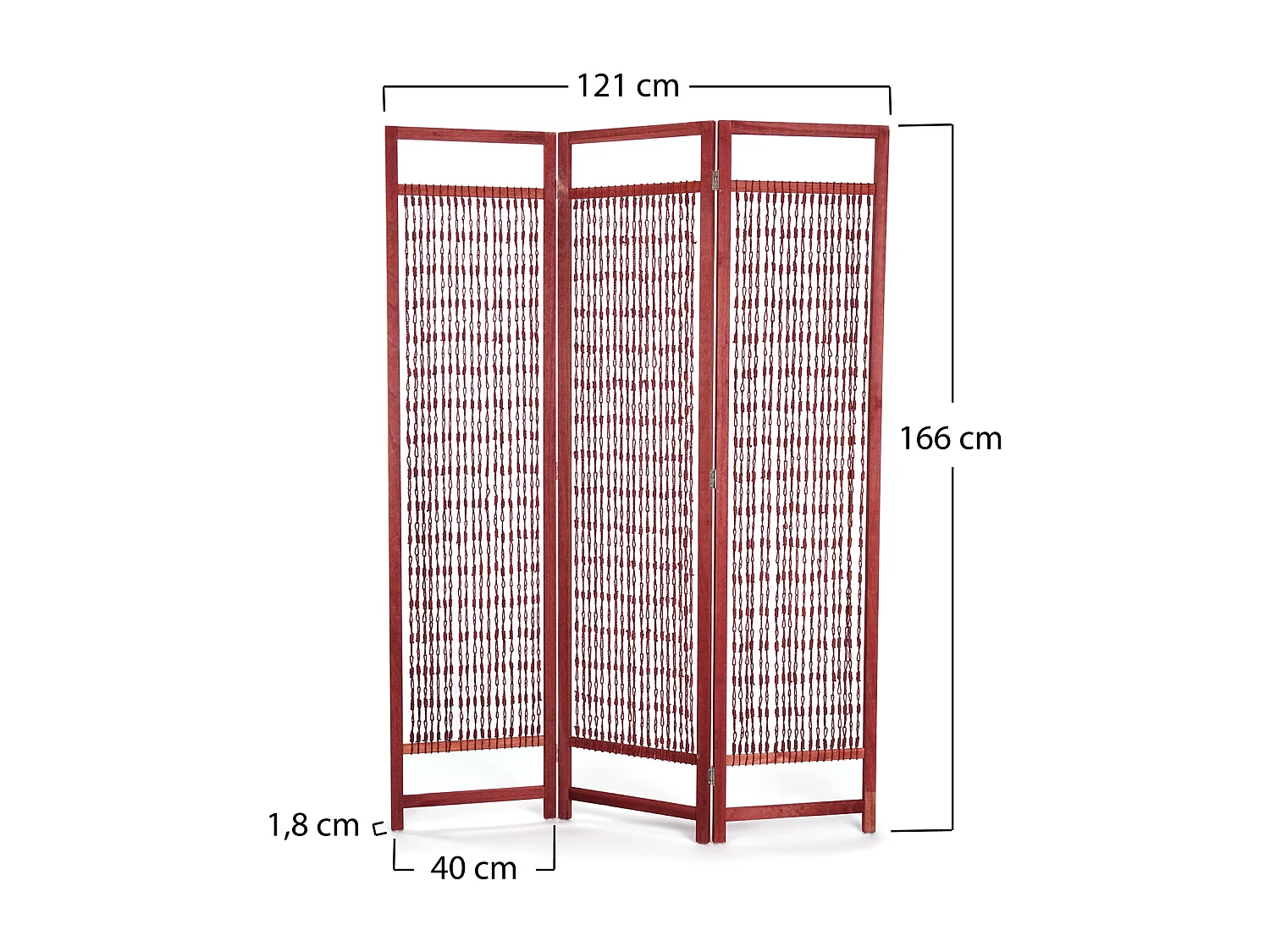 PARAVENT Cosmo 3 pièces. 166x121 cm, bois, noué avec du fil solide braun