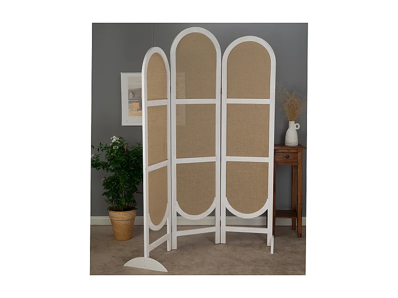 PARAVENT-FUßSTÜTZEN Porta 2er Set Holz weiß