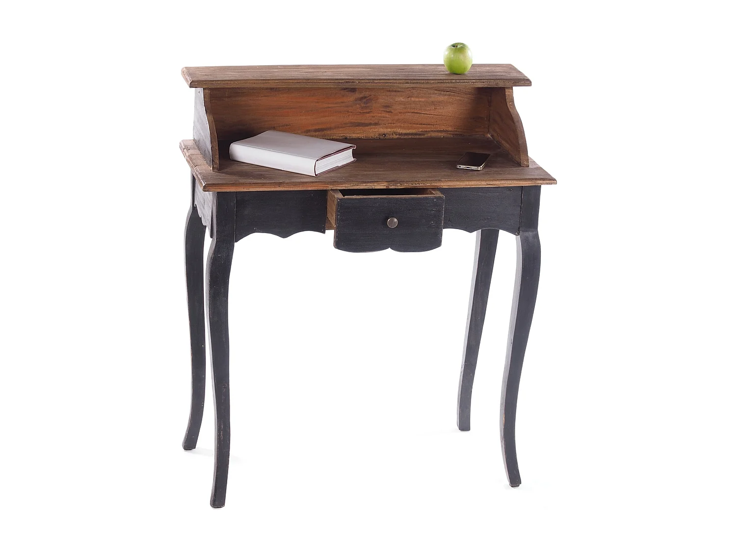 SECRÉTAIRE Napoléon Bois massif en acajou, avec tiroir 04 schwarz-natur