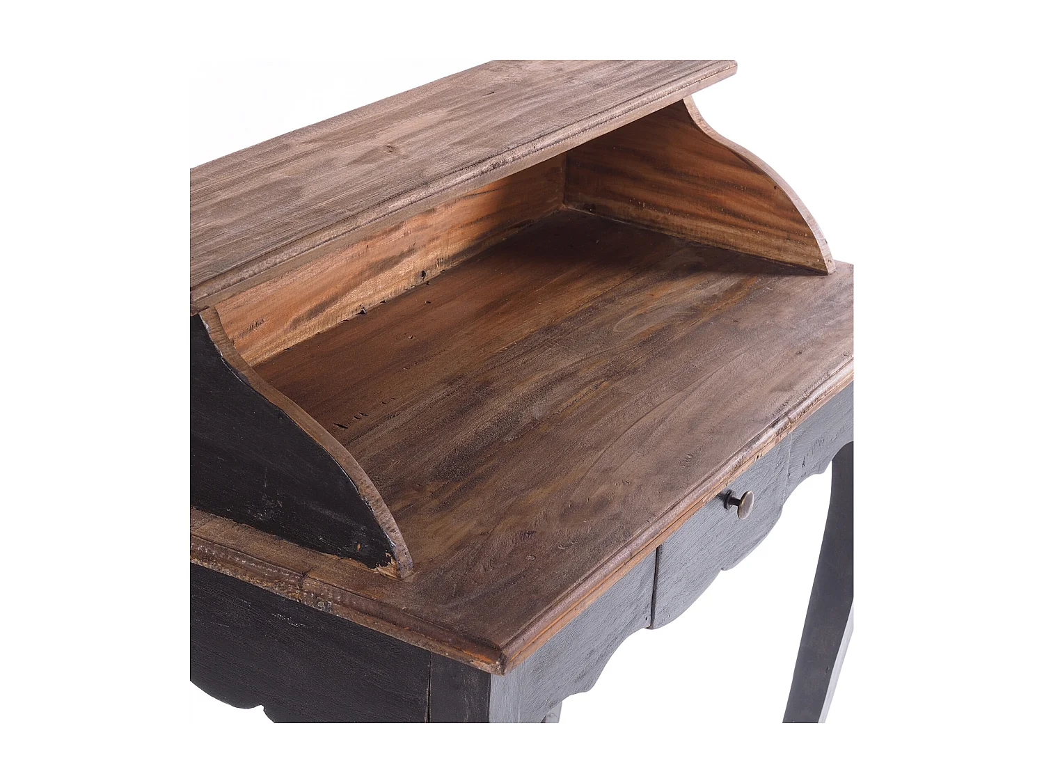 SECRÉTAIRE Napoléon Bois massif en acajou, avec tiroir 04 schwarz-natur