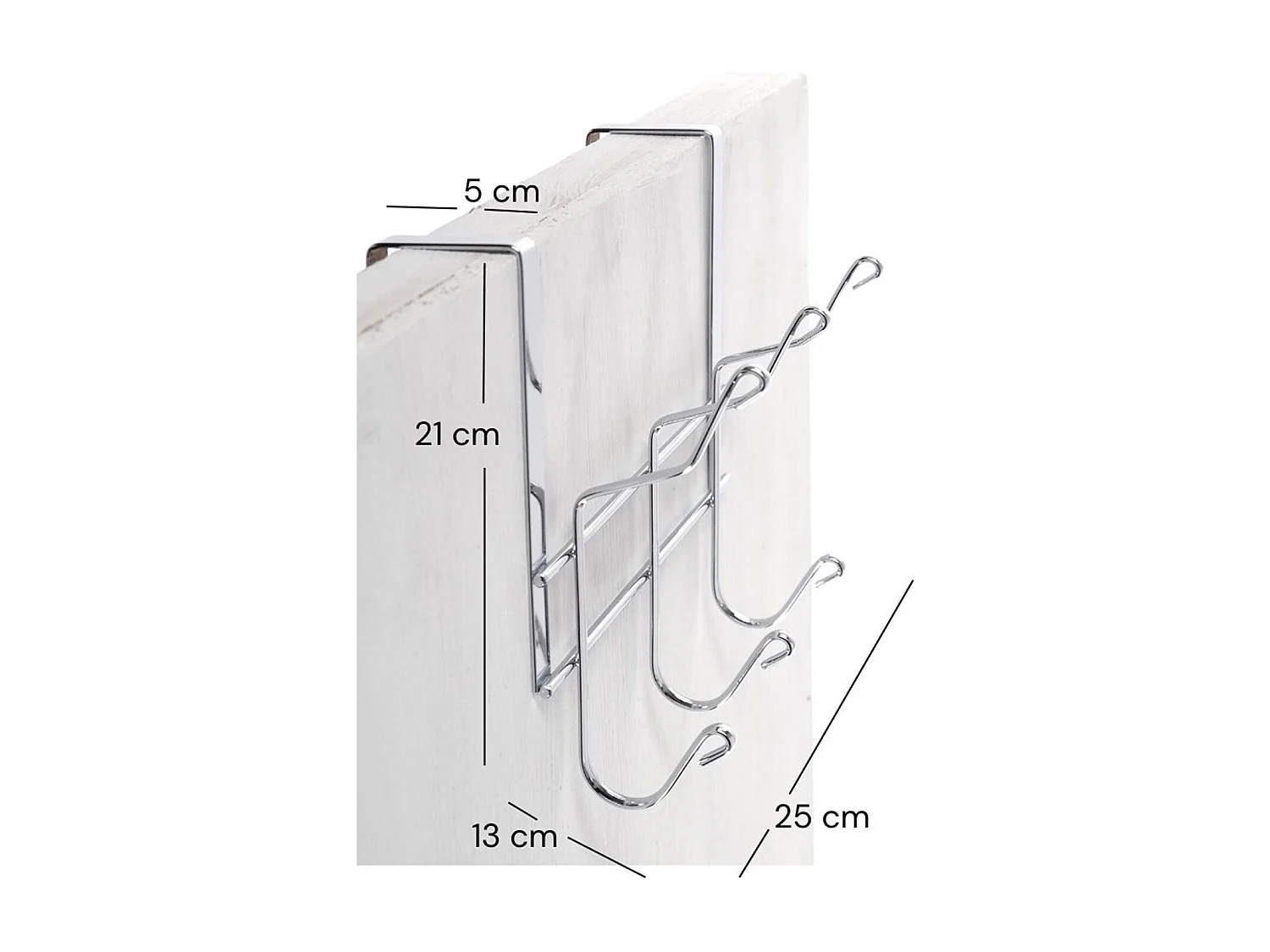 TÜRGARDEROBE PURISTA Metall, für Türen bis 5 cm silber
