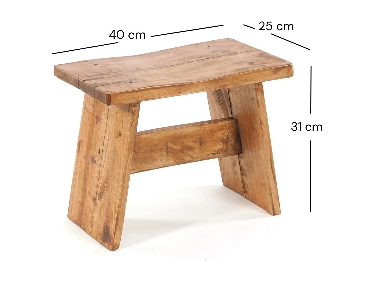 TABOURET SCHEMEL 40 Bois massif en acajou 08 honigfarben gewachst