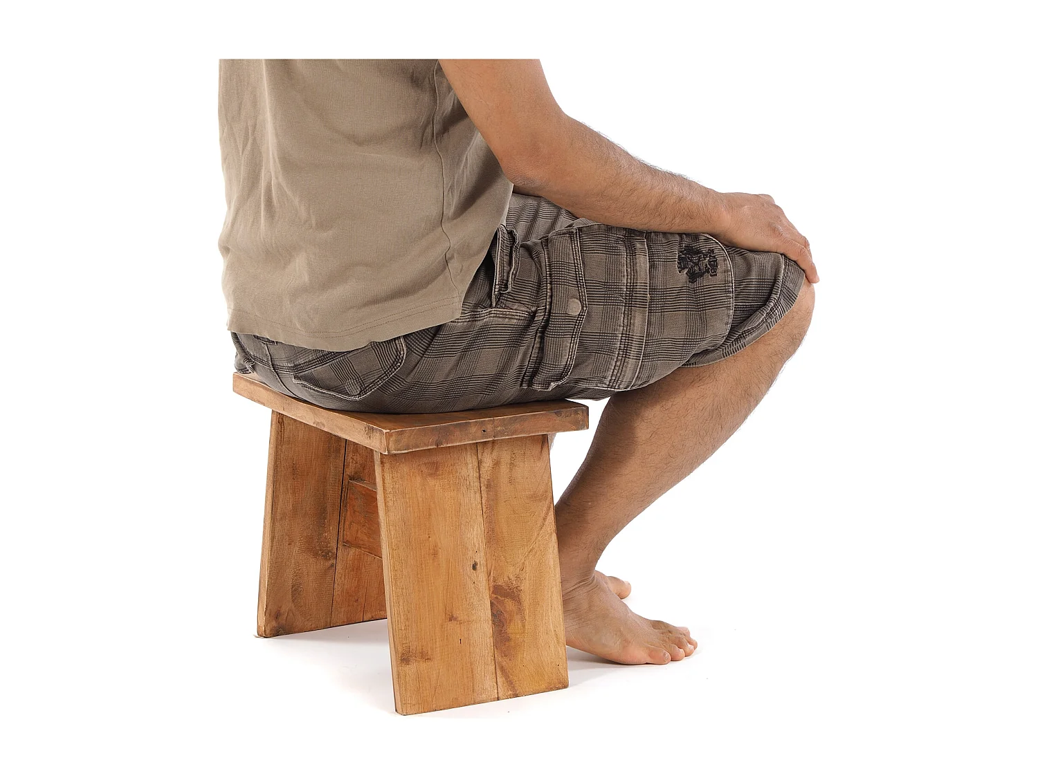 HOCKER SCHEMEL 40 Mahagoni Massivholz 08 honigfarben gewachst