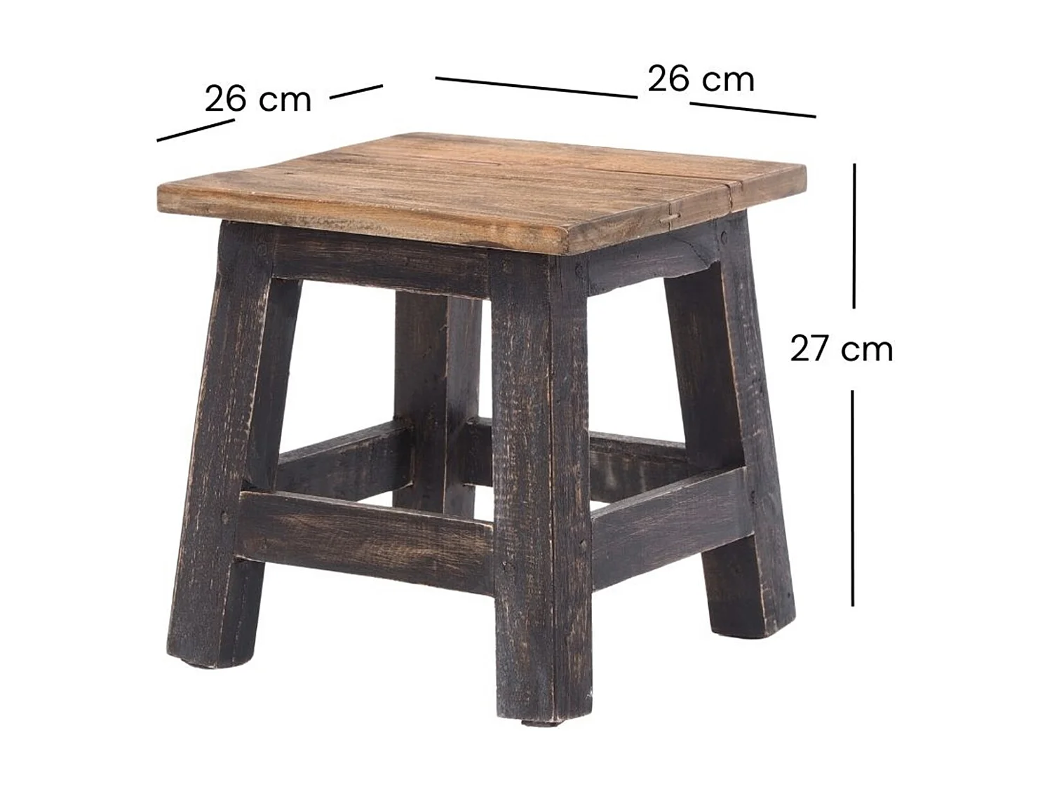 FUSSHOCKER PALO Bois de recyclage en acajou 04 schwarz-natur