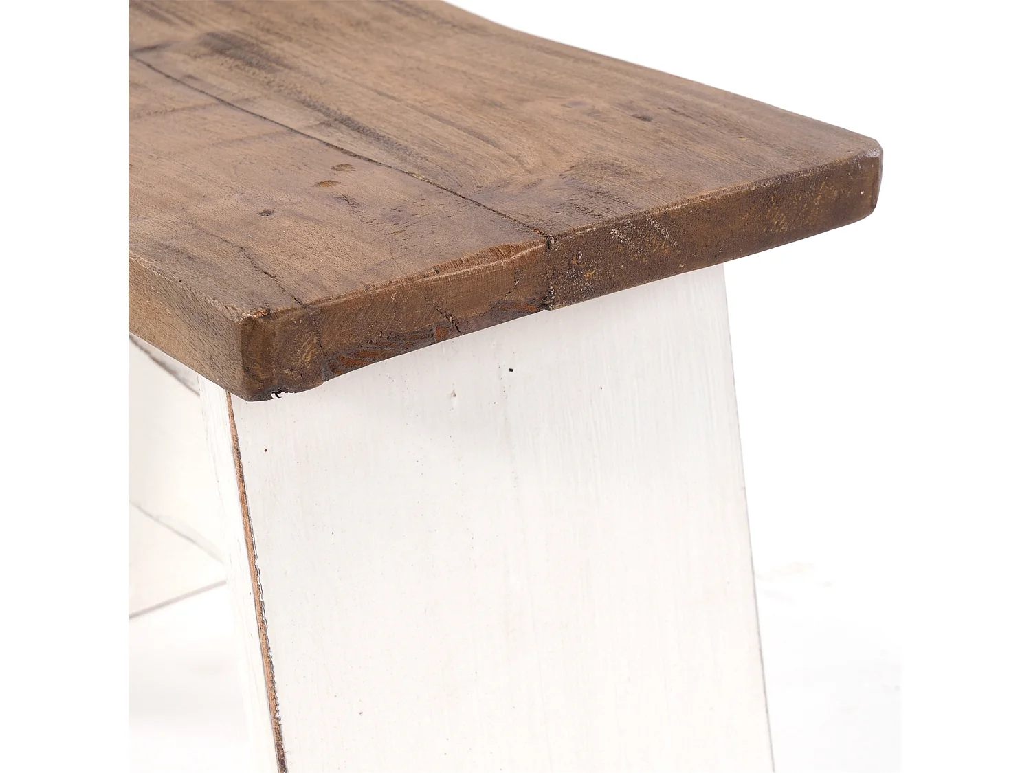 TABOURET SCHEMEL 40 Bois massif en acajou 06 weiß-landhaus