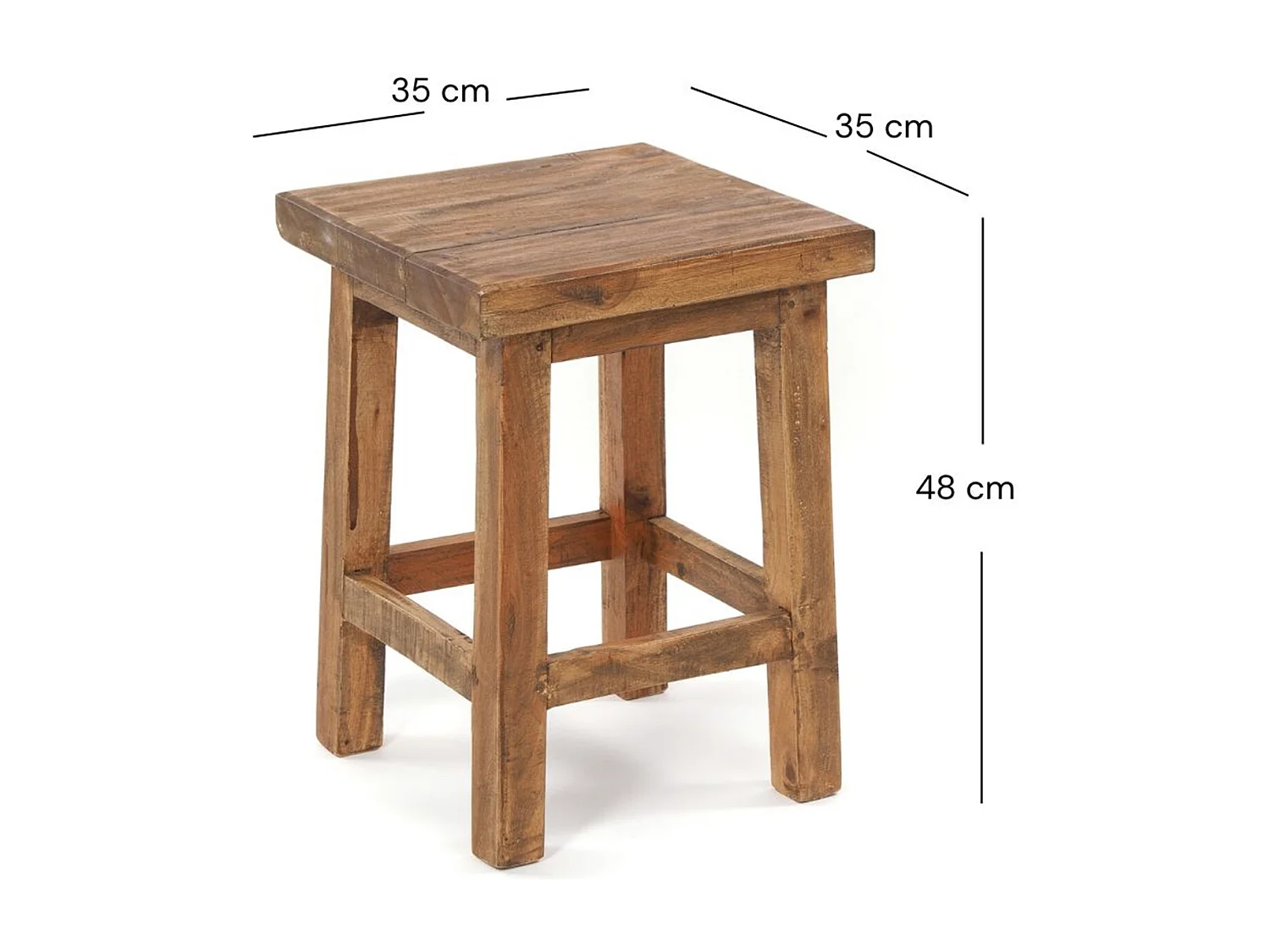 TABOURET Massif 48 Bois de mahogany couleurs naturelles