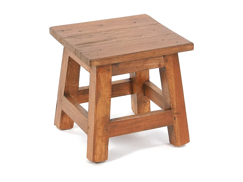 FUSSHOCKER PALO Mahagoni Recyclingholz 08 honigfarben gewachst