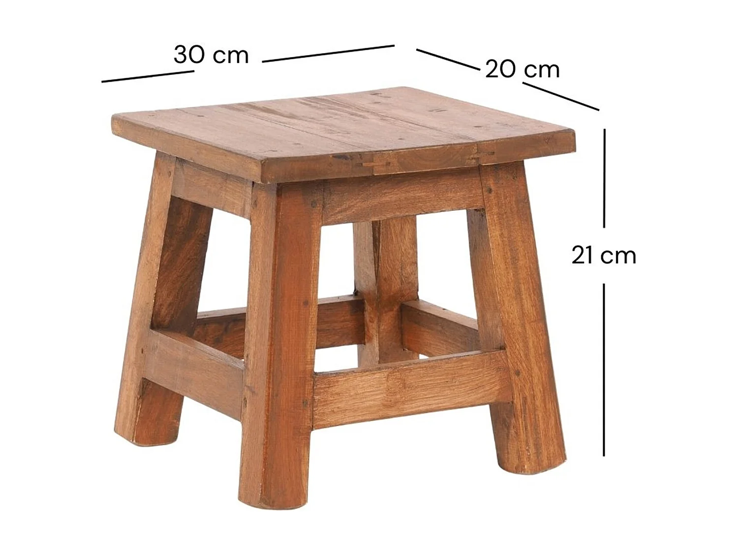 FUSSHOCKER PALO Bois de recyclage en acajou 08 honigfarben gewachst