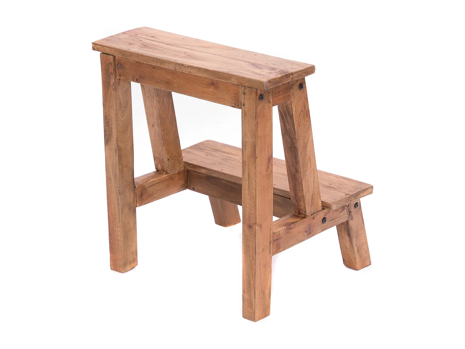 ÉCHELLE À PLANTES Ficus Bois massif de mahogany, 2 niveaux couleurs naturelles