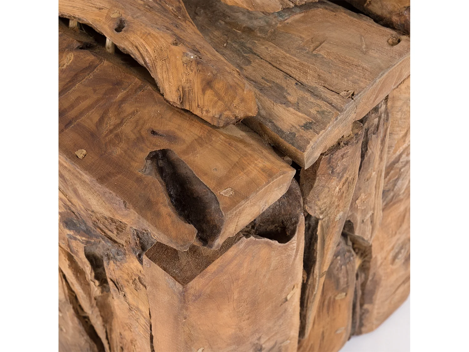 TABOURET SITZBOX TECK 30 30x30x30 cm, bois recyclé couleurs naturelles