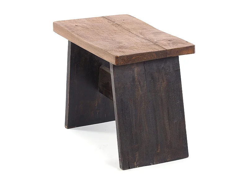HOCKER SCHEMEL 40 Mahagoni Massivholz 04 schwarz-natur