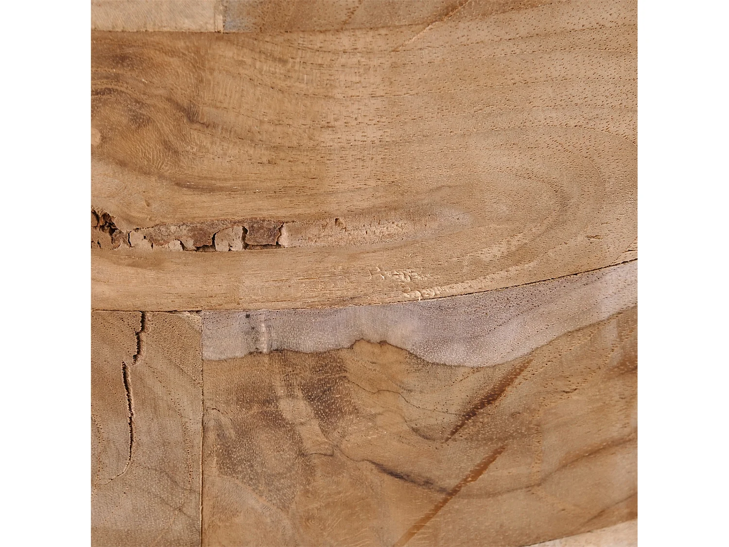 TABOURET Novi Bois massif de teck, rond couleurs naturelles