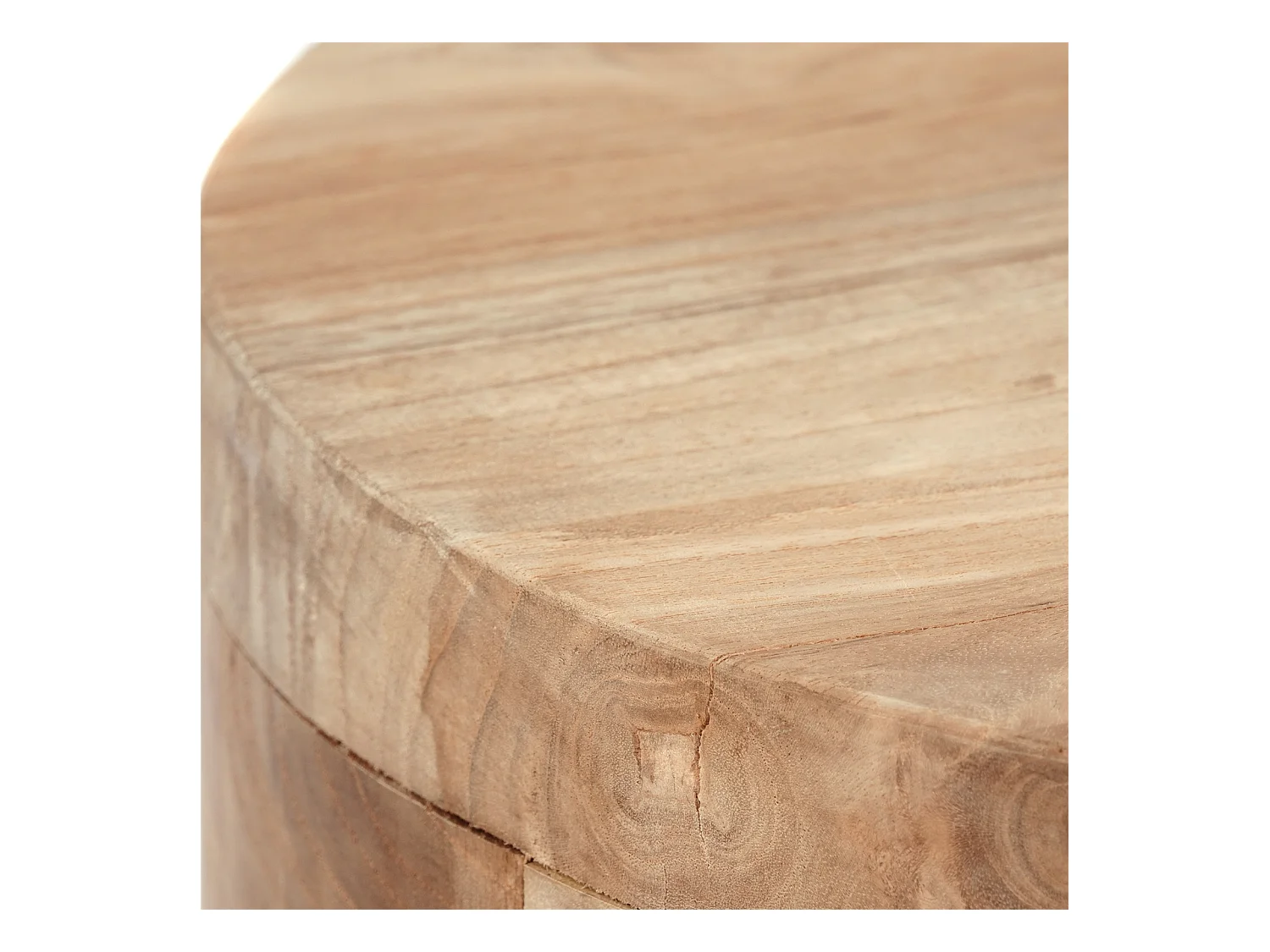 HOCKER Novi Teak Massivholz, rund naturfarben