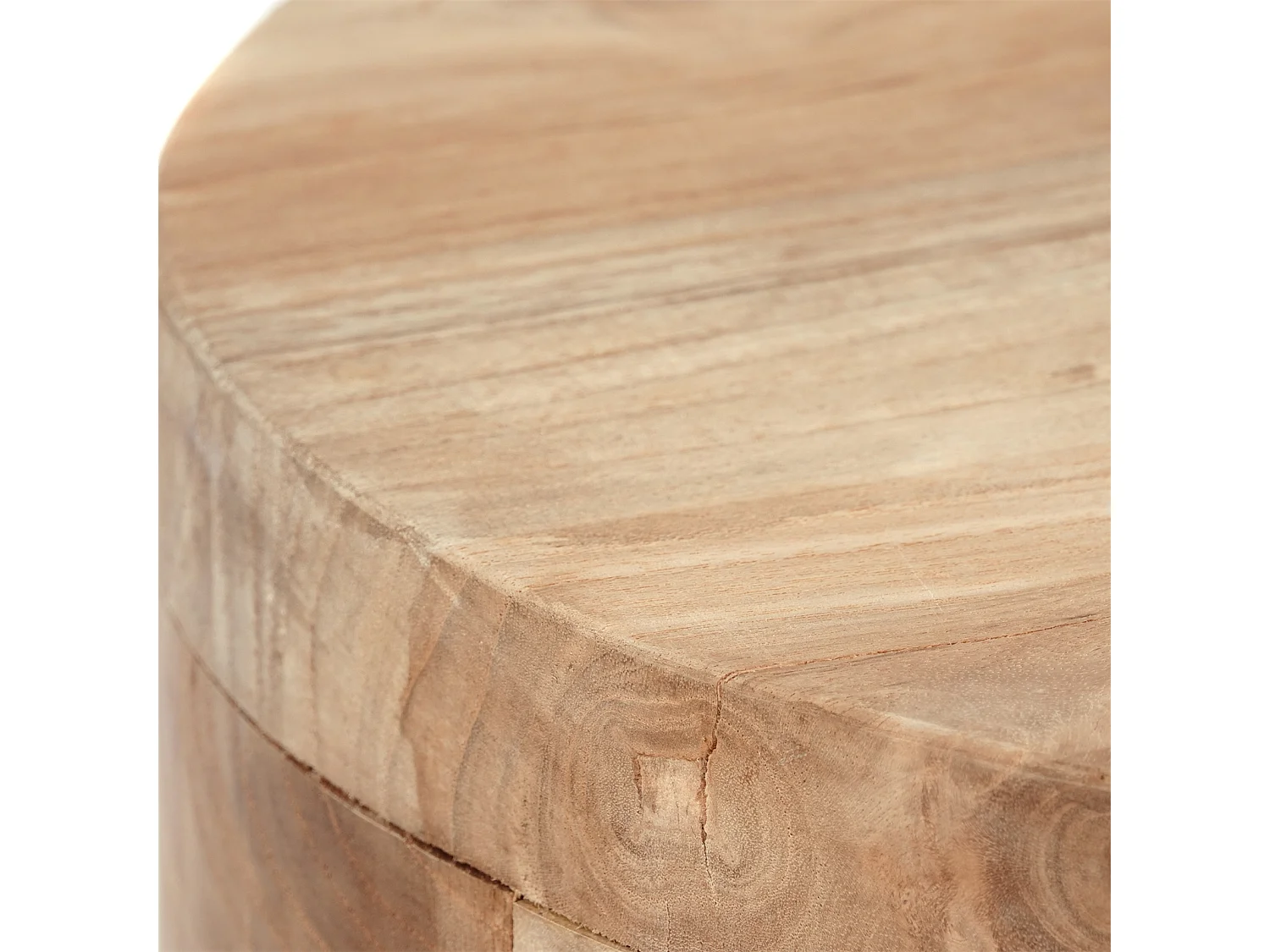 TABOURET Novi Bois massif de teck, rond couleurs naturelles