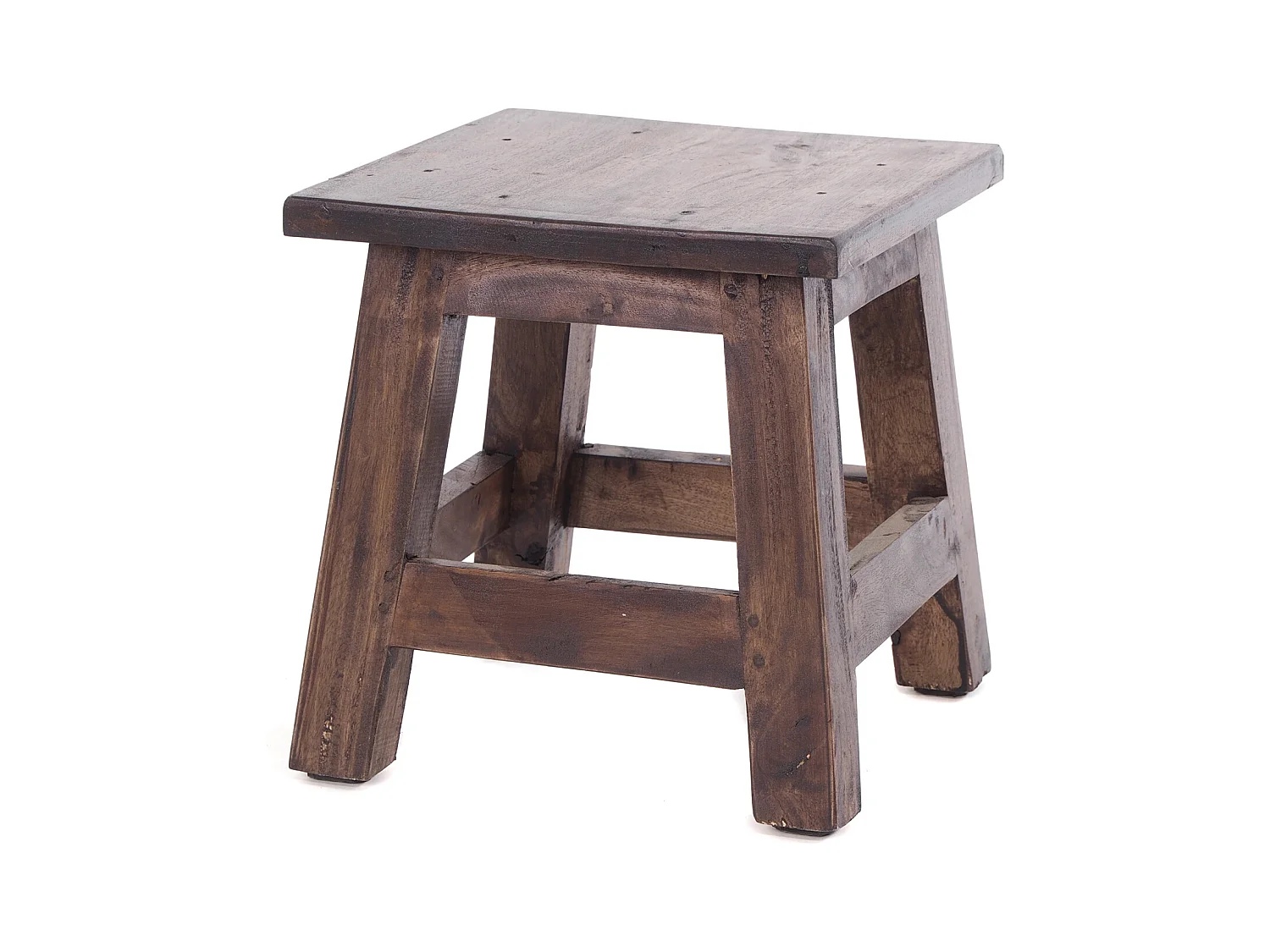 FUSSHOCKER PALO Mahagoni Recyclingholz 03 dunkelbraun