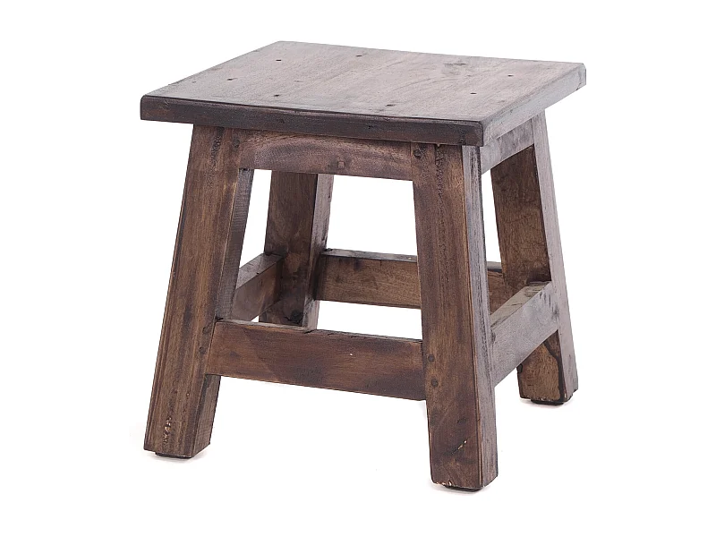 FUSSHOCKER PALO Mahagoni Recyclingholz 03 dunkelbraun