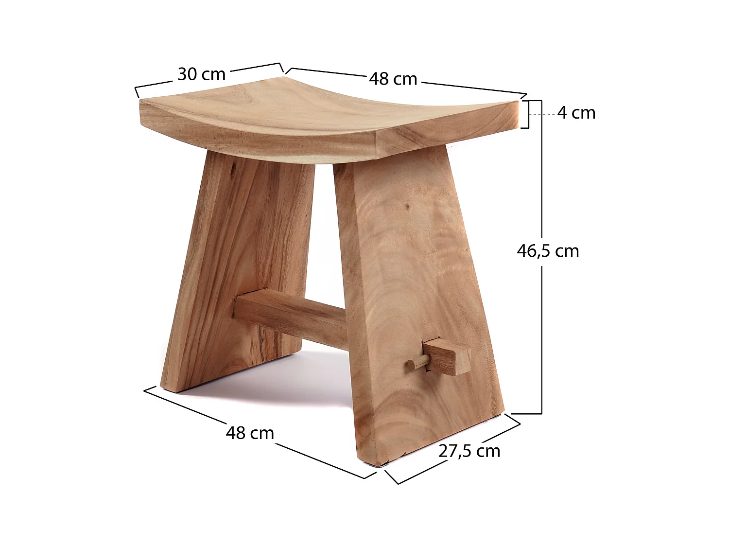 SITZHOCKER FINCA Suarholz / Akazie naturfarben