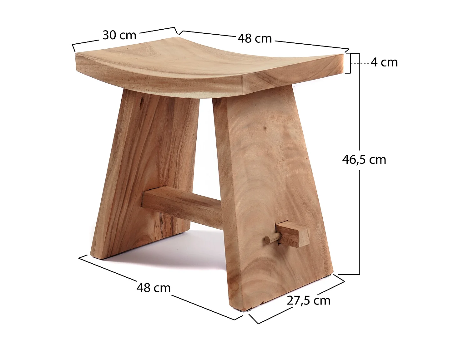 TABOURET FINCA Bois de suar / acacia couleurs naturelles