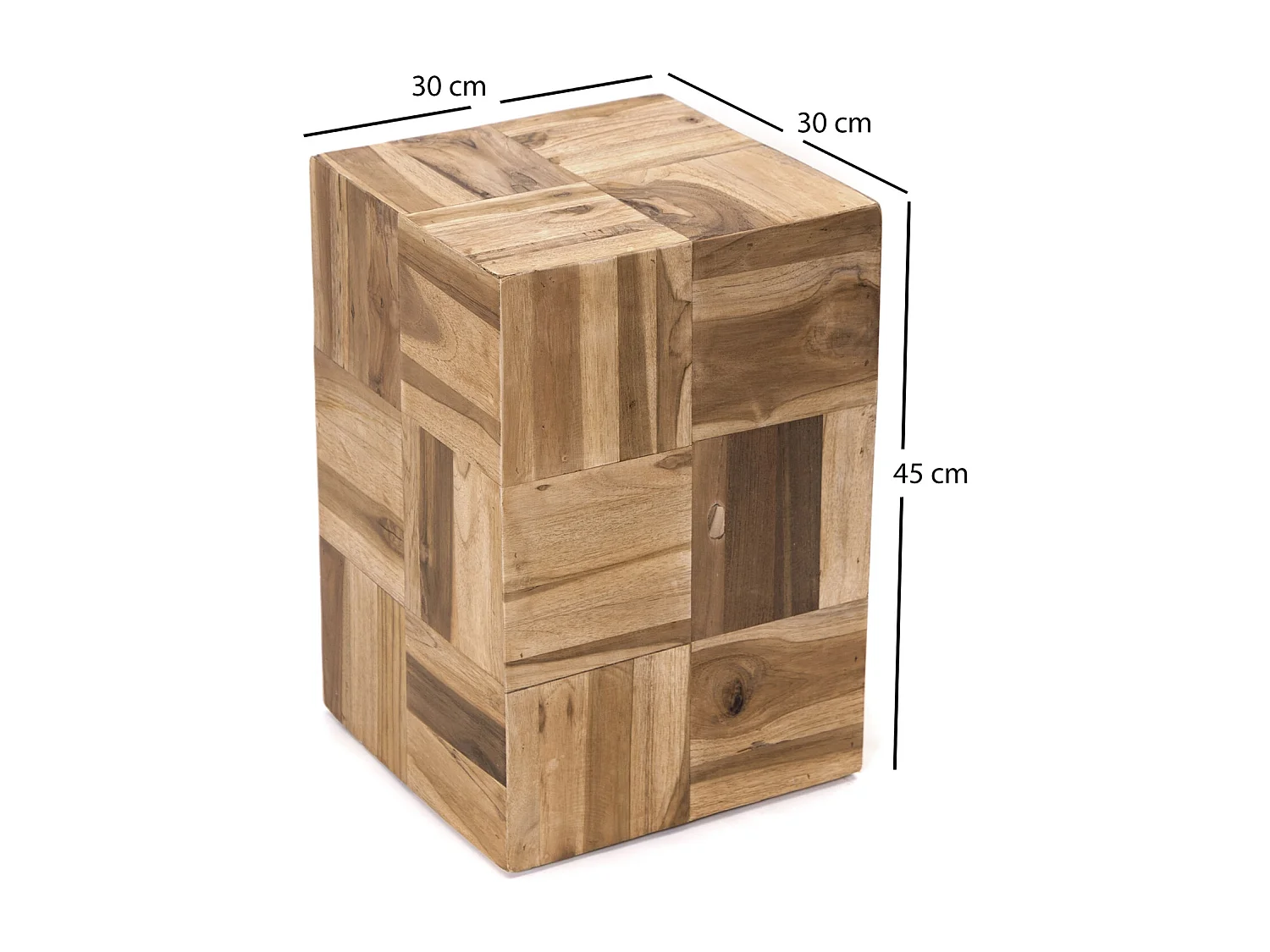 TABLE D'APPOINT Cubes Teck massif couleurs naturelles