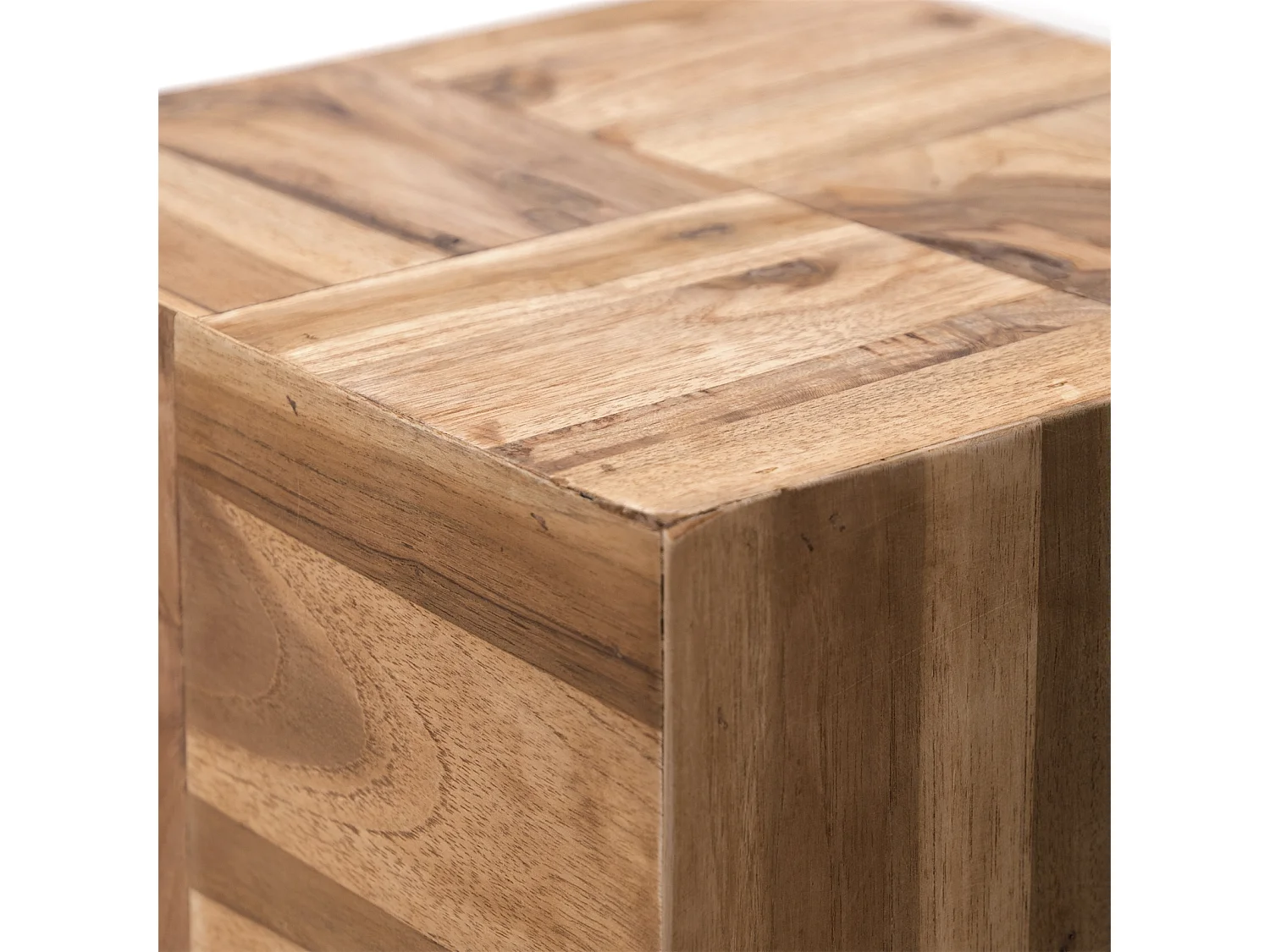 TABLE D'APPOINT Cubes Teck massif couleurs naturelles