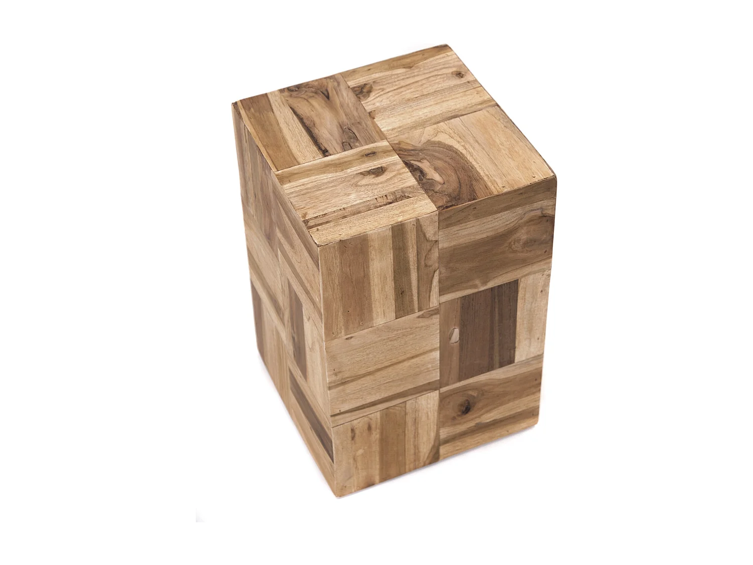 TABLE D'APPOINT Cubes Teck massif couleurs naturelles