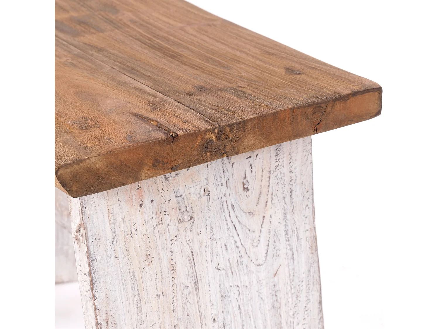 TABOURET SCHEMEL 40 Bois massif en acajou 05 weiß-natur