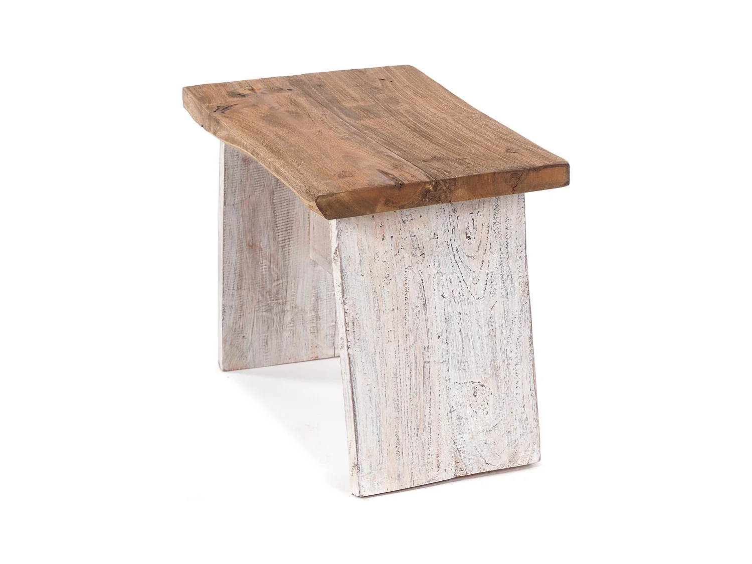 TABOURET SCHEMEL 40 Bois massif en acajou 05 weiß-natur