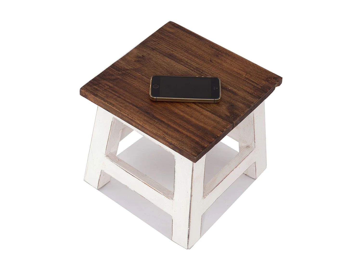 FUSSHOCKER PALO Bois de recyclage en acajou 06 weiß-landhaus