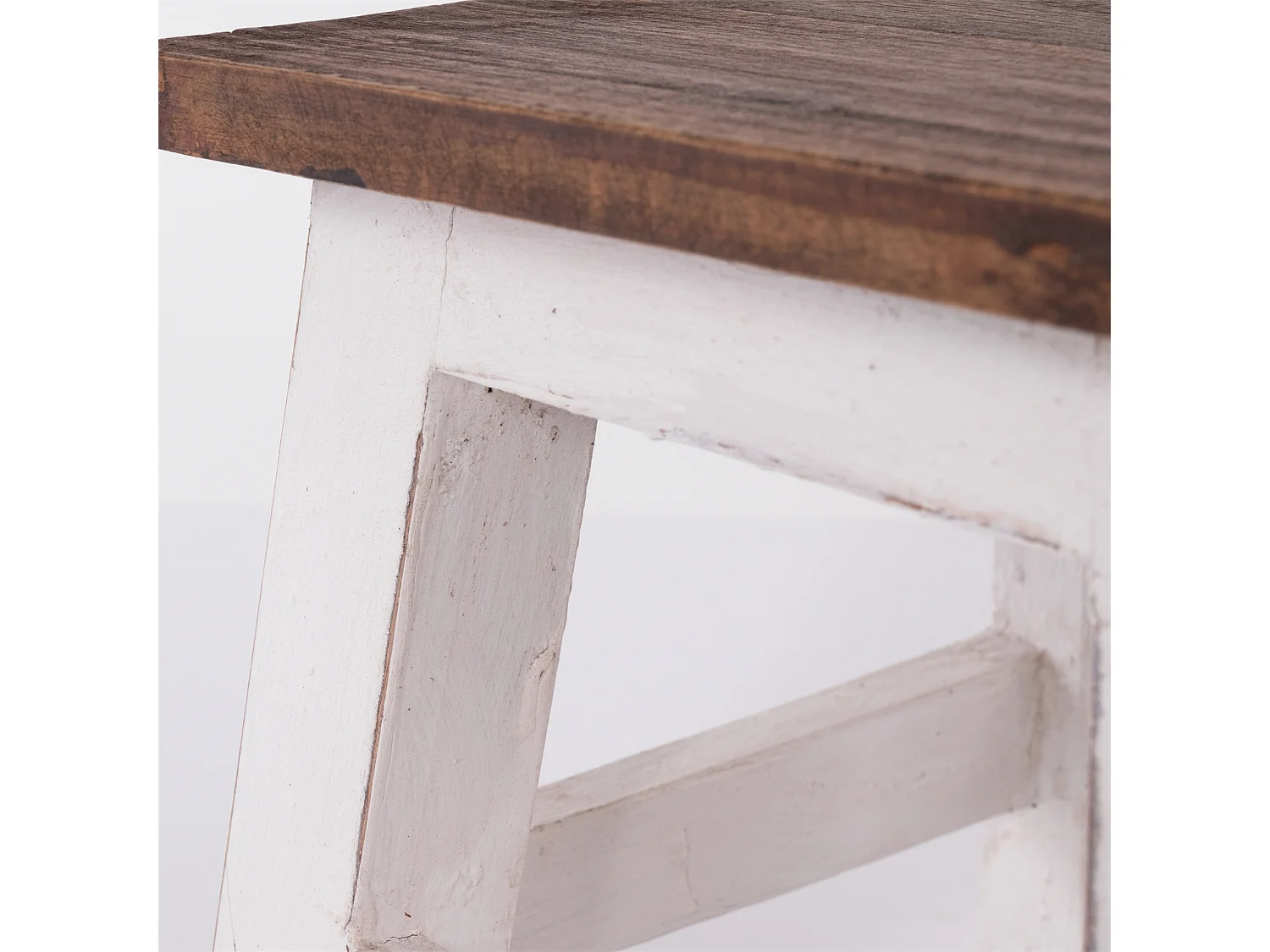 FUSSHOCKER PALO Bois de recyclage en acajou 06 weiß-landhaus