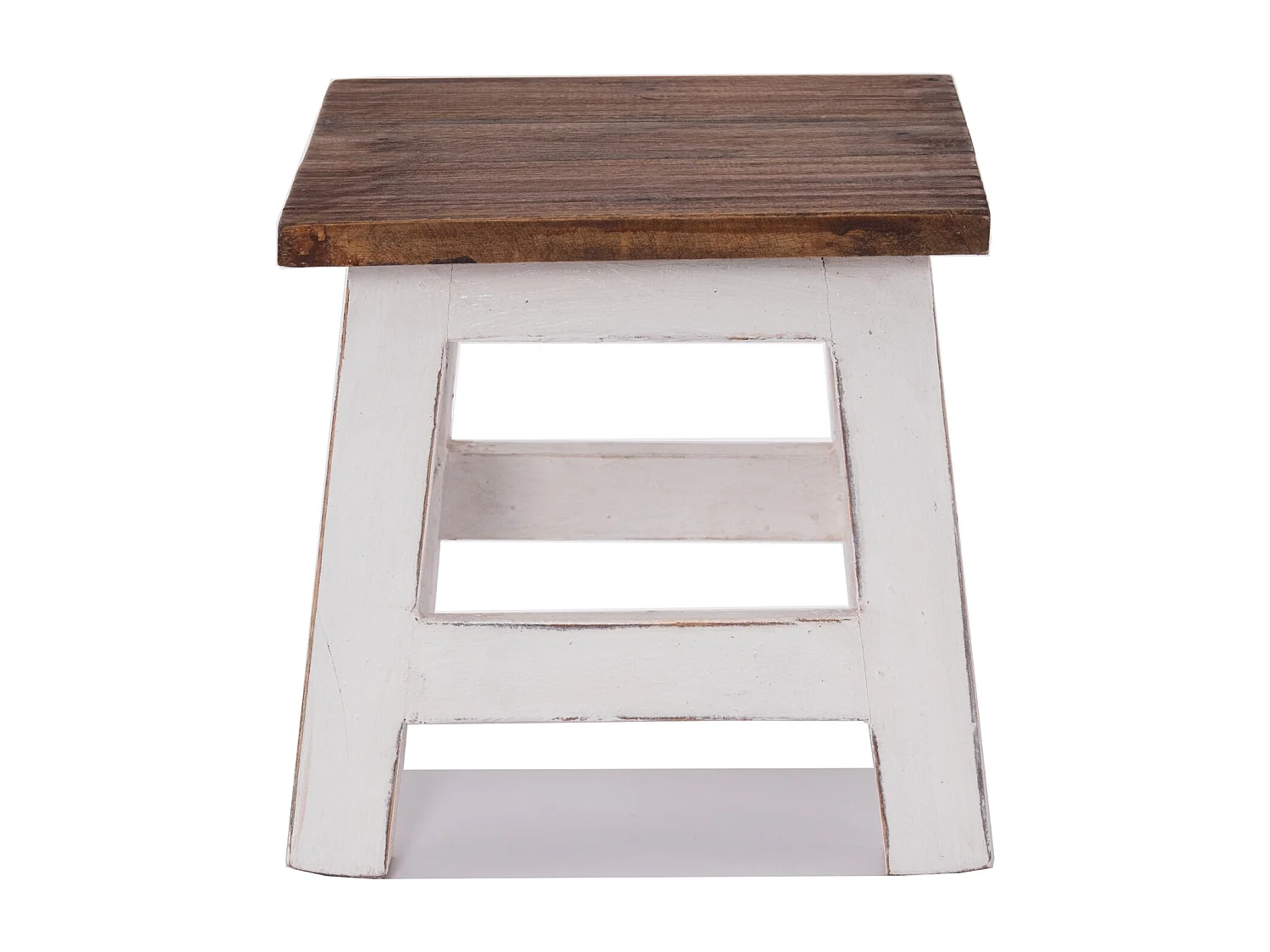 FUSSHOCKER PALO Bois de recyclage en acajou 06 weiß-landhaus