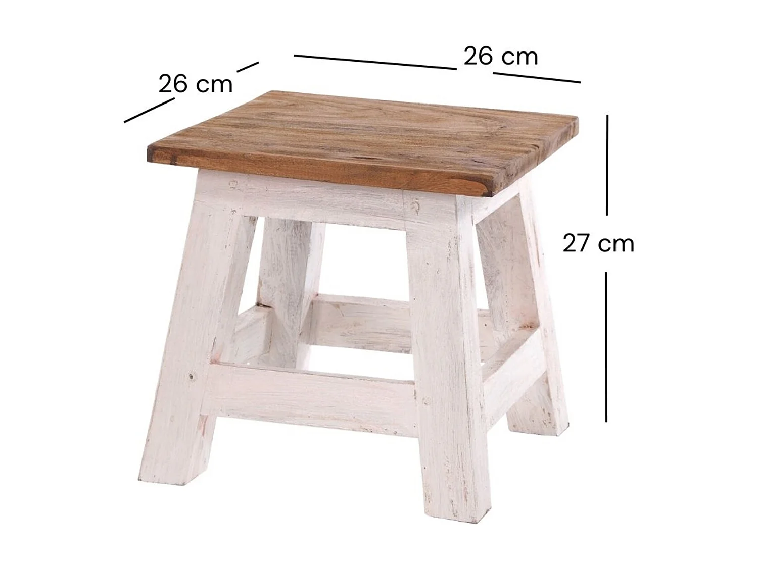 FUSSHOCKER PALO Bois de recyclage en acajou 05 weiß-natur