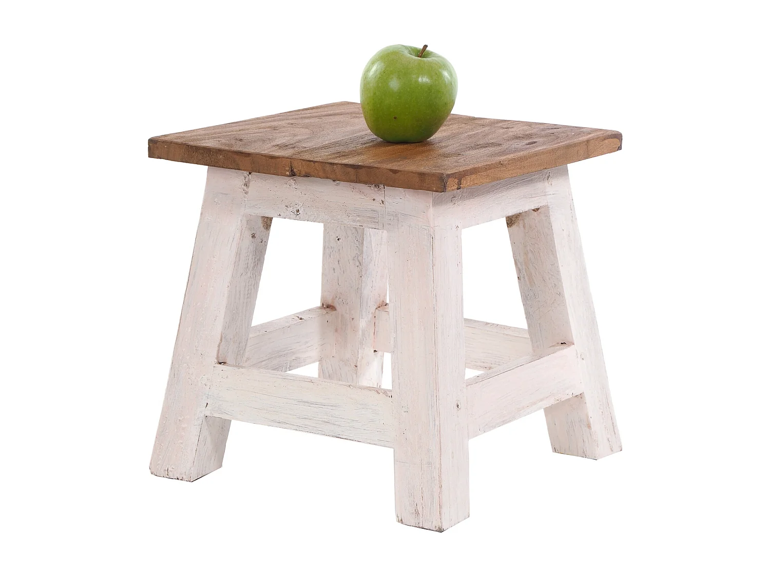 FUSSHOCKER PALO Bois de recyclage en acajou 05 weiß-natur