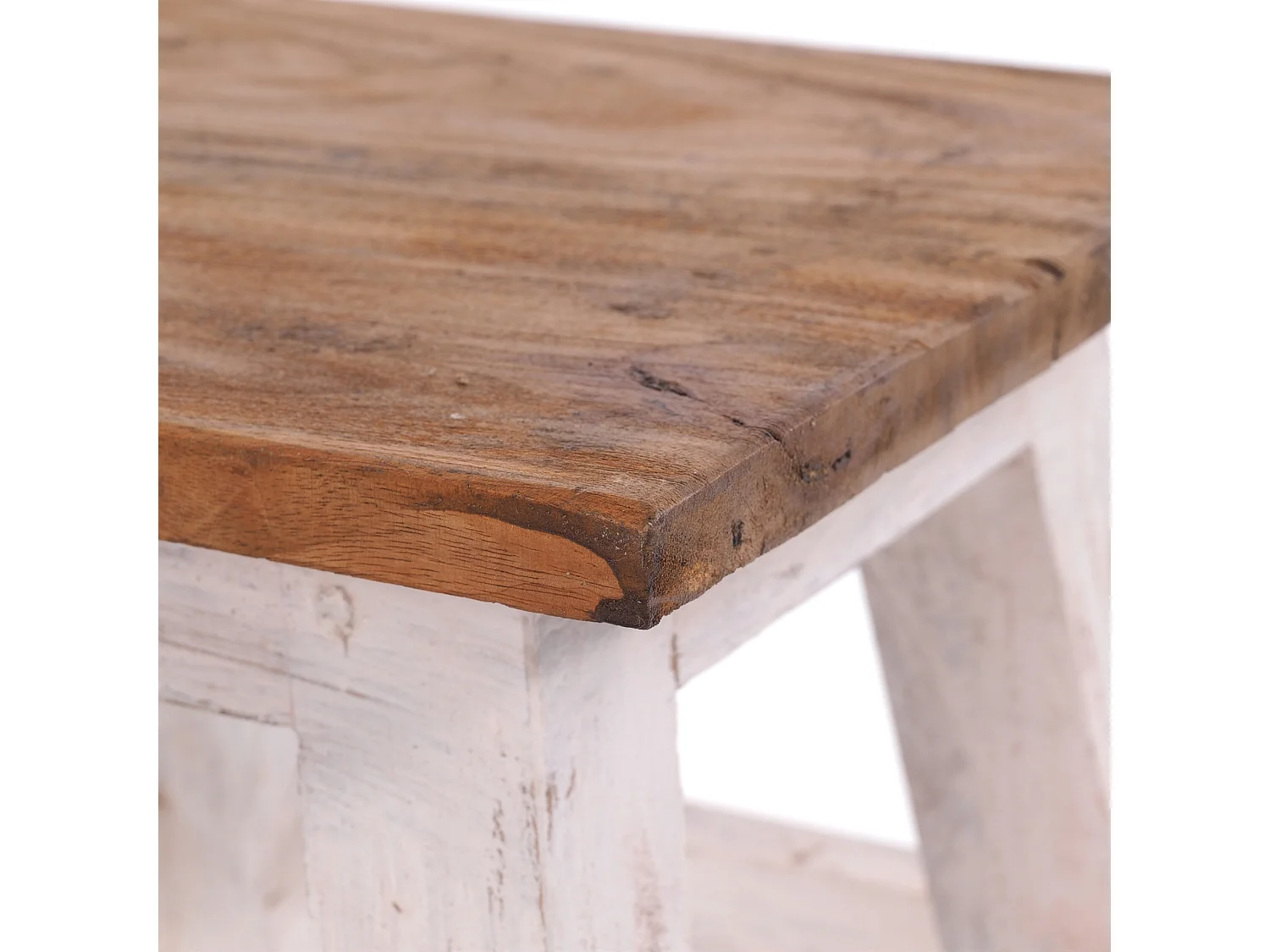 FUSSHOCKER PALO Bois de recyclage en acajou 05 weiß-natur