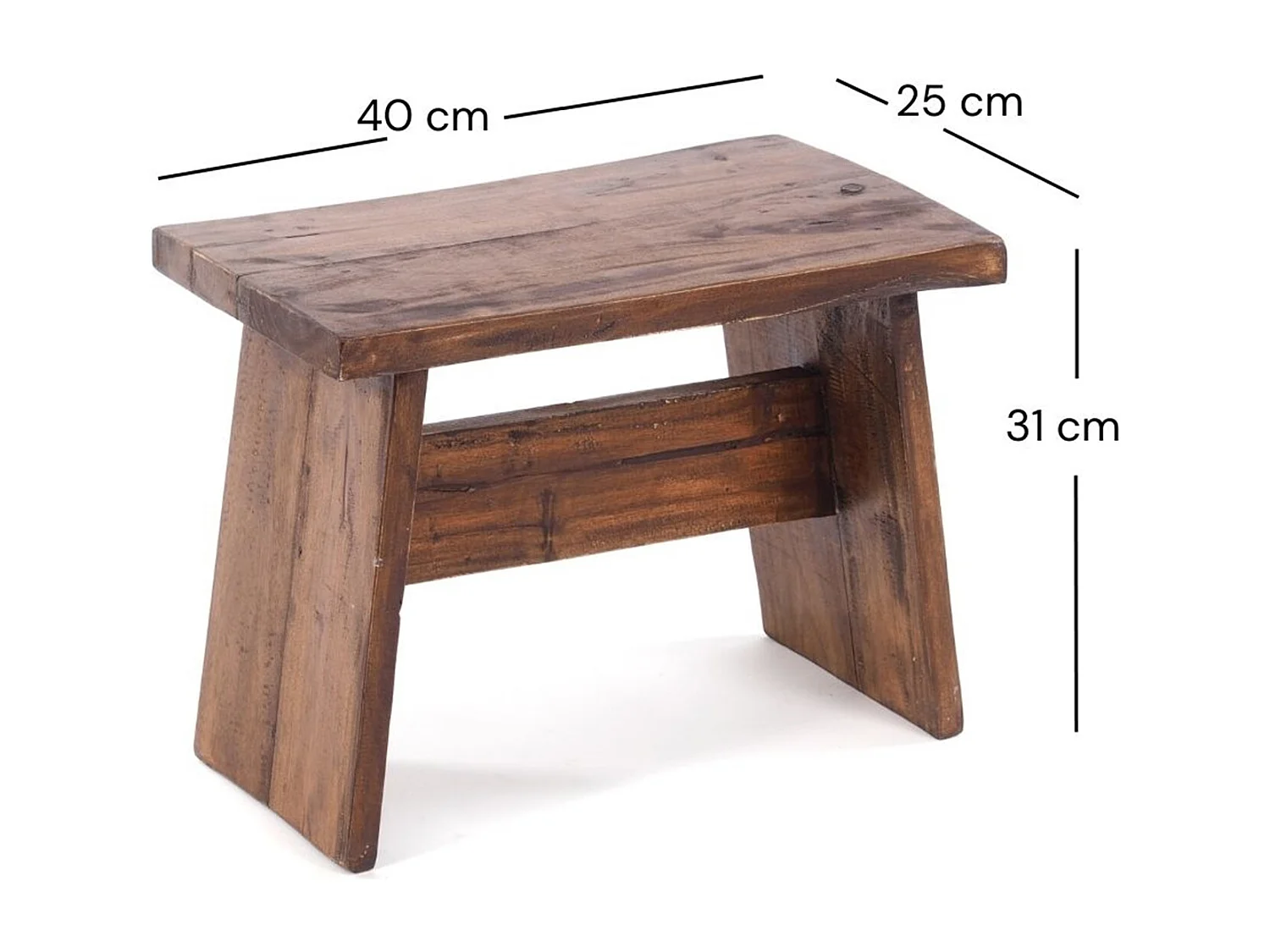 HOCKER SCHEMEL 40 Mahagoni Massivholz 02 hellbraun