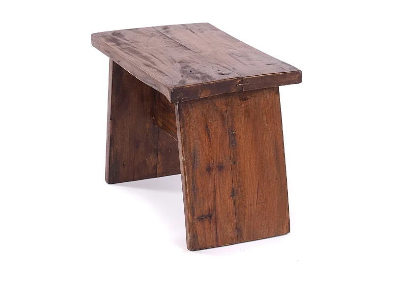 TABOURET SCHEMEL 40 Bois massif en acajou 02 hellbraun