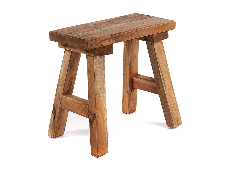 TABOURET Rustique Bois massif couleurs naturelles