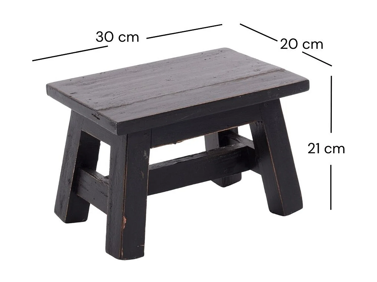 PORTE-FLEURS Monte Bois massif en acajou 09 voodoo - schwarz