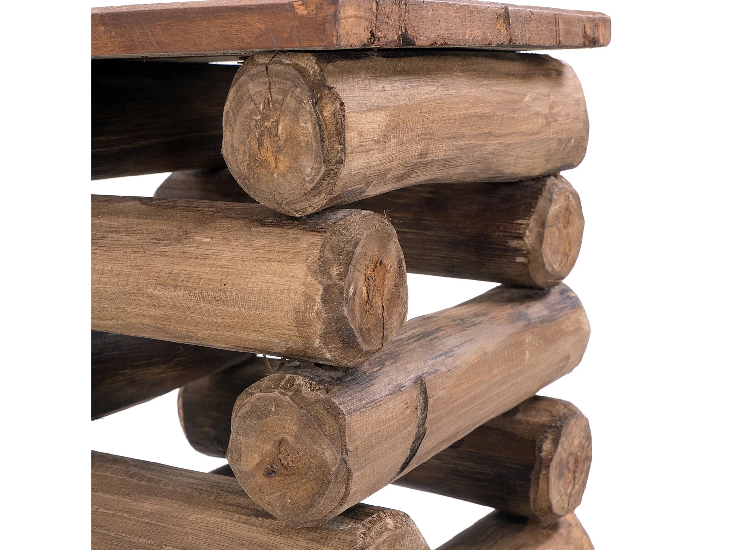 TABOURET BLOC 38 Bois massif recyclé en teck 01 natur-vintage