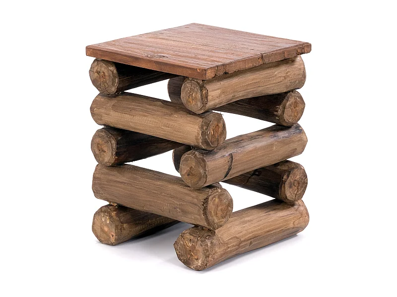 HOCKER BLOCK 38 Teak Recyclingholz massiv 01 natur-vintage