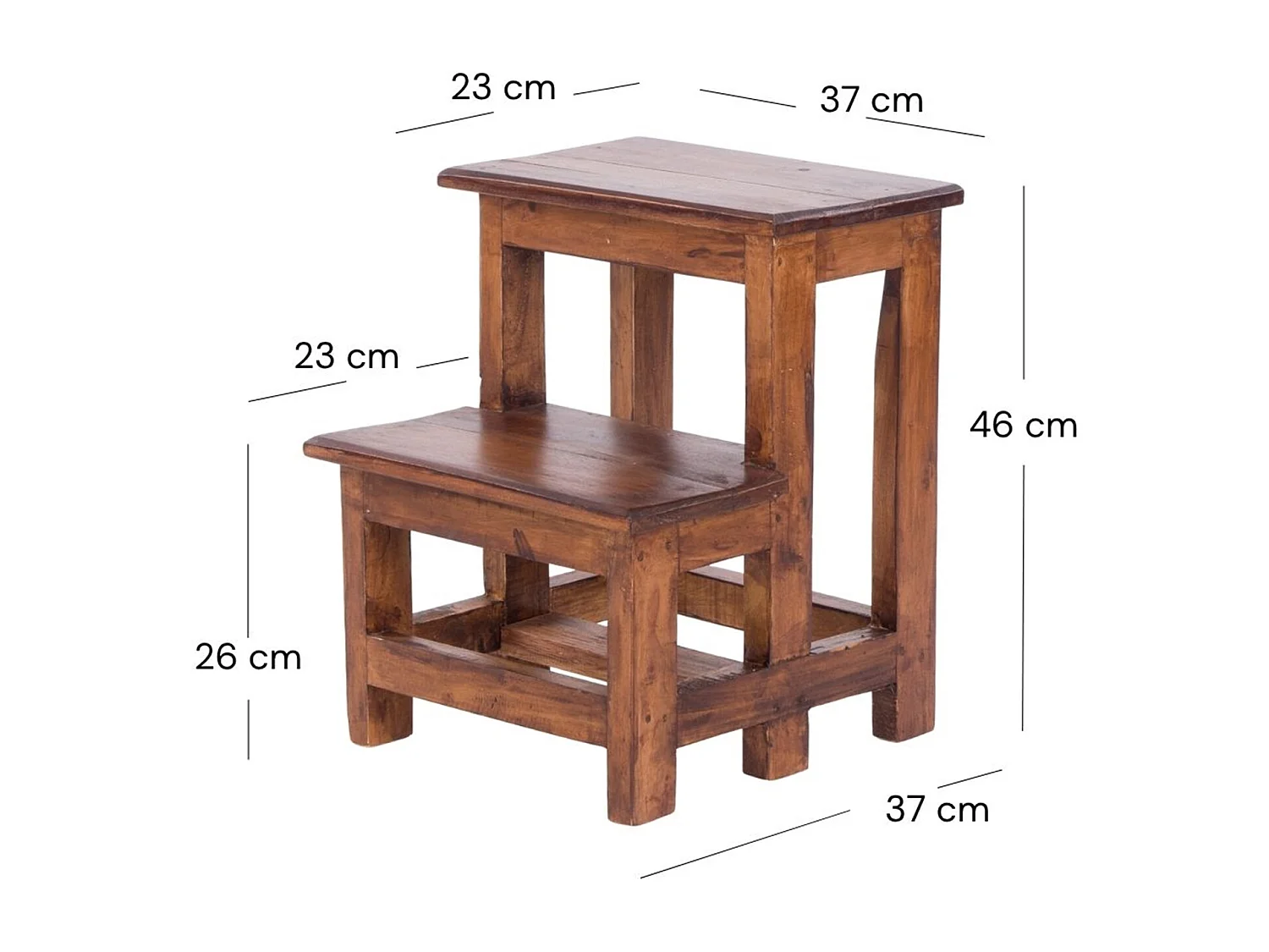 ÉCHELLE DE MARCHE ÉTAPE Recyclage du bois en deux étapes 02 hellbraun