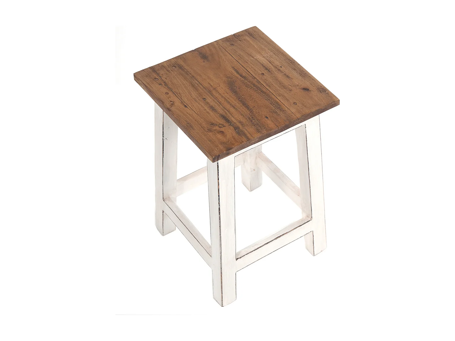 TABOURET MADERO bois de recyclage 06 weiß-landhaus