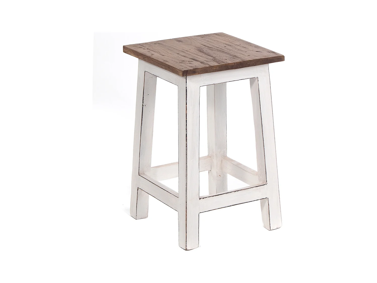 TABOURET MADERO bois de recyclage 06 weiß-landhaus