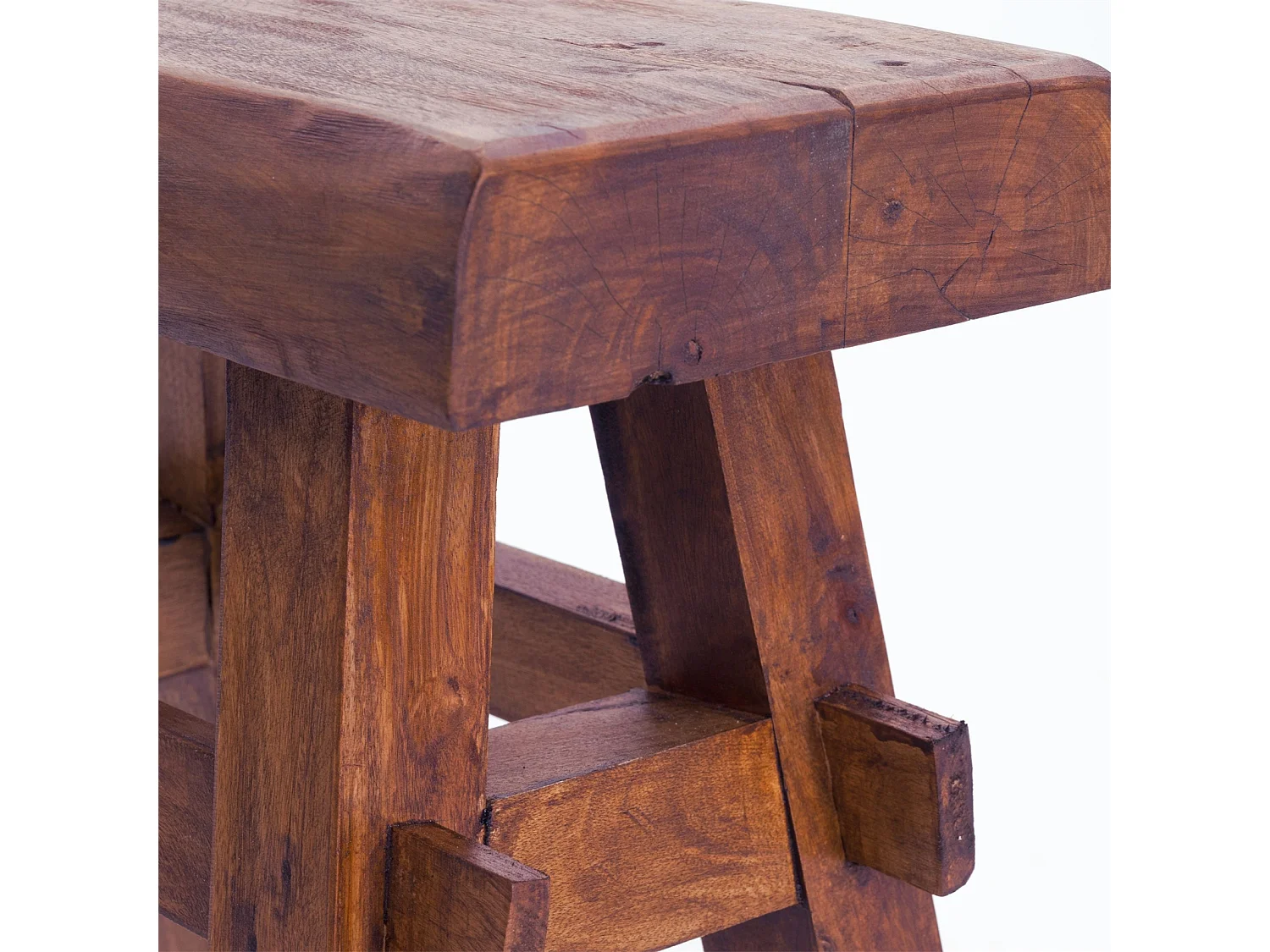 TABOURET VINTAGE 40 Bois massif 02 hellbraun