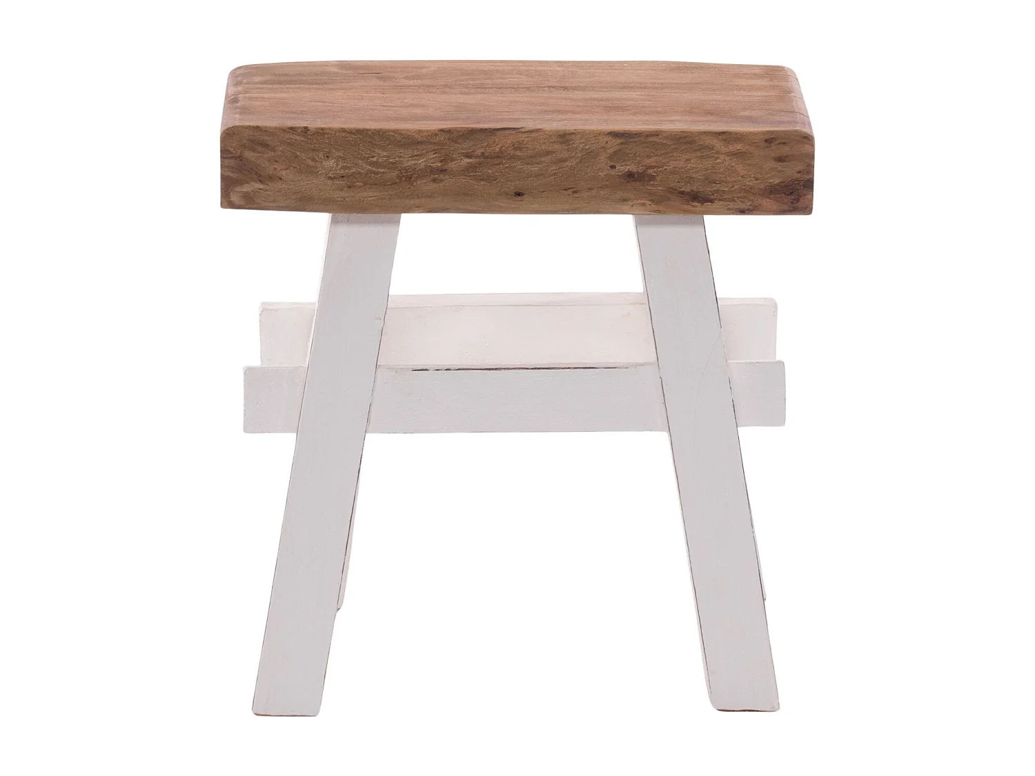 HOCKER VINTAGE 40 Massivholz 06 weiß-landhaus