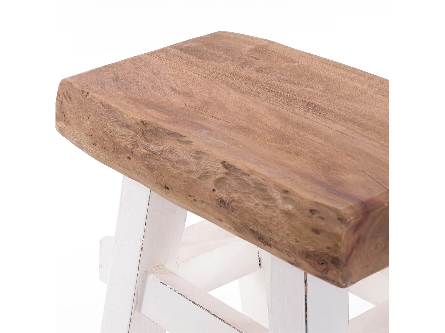 HOCKER VINTAGE 40 Massivholz 06 weiß-landhaus