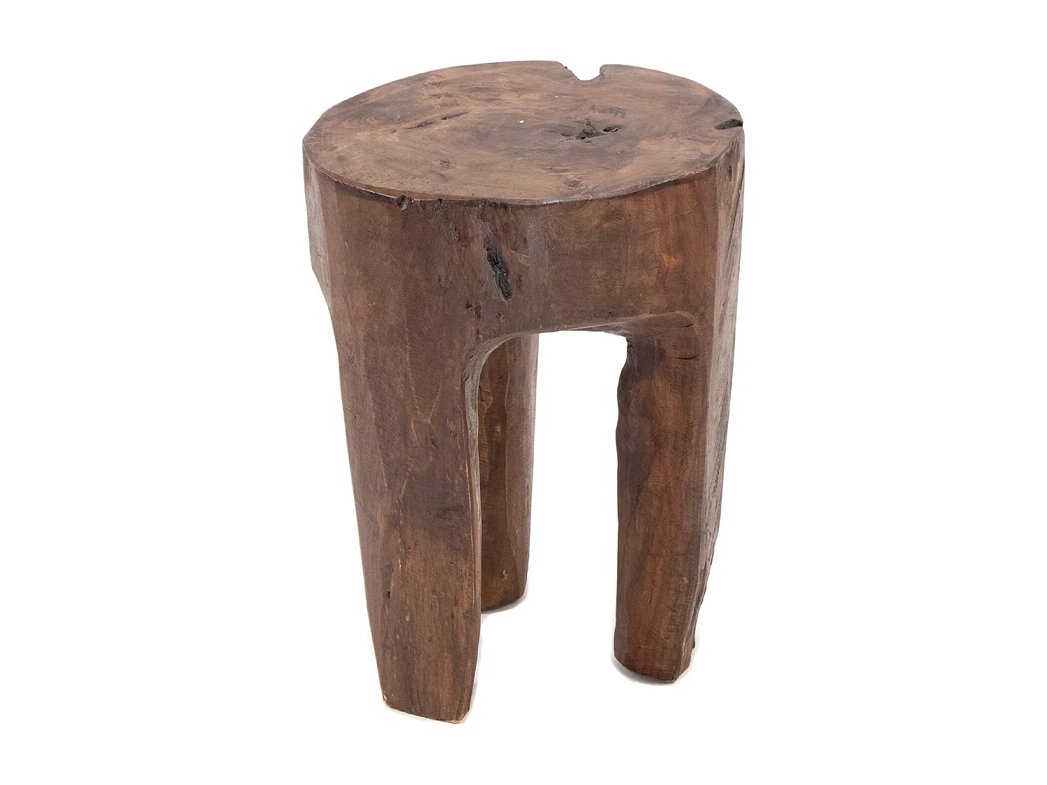 TABOURET LOG 41x29x29 cm, bois massif marron foncé